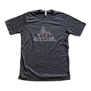 NEW Coors Light Mens Rocky Mountain Logo Heather Gray T-Shirt M Medium Beer